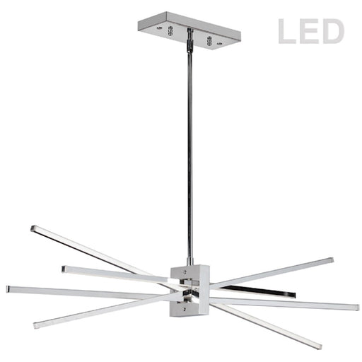 Dainolite Summit 34in 4-Light LED Horizontal Pendant | Modern Polished Chrome Stainless Steel | Kitchen Island & Dining Room | 14 x 34 | Model SUM-35HP-PC