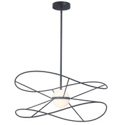 Dainolite Svetlana 24in 2-Light LED Pendant | Modern Matte Black Metal and White Acrylic Diffuser | Kitchen Island & Foyer | 24 x | Model SVE-2412LEDP-MB