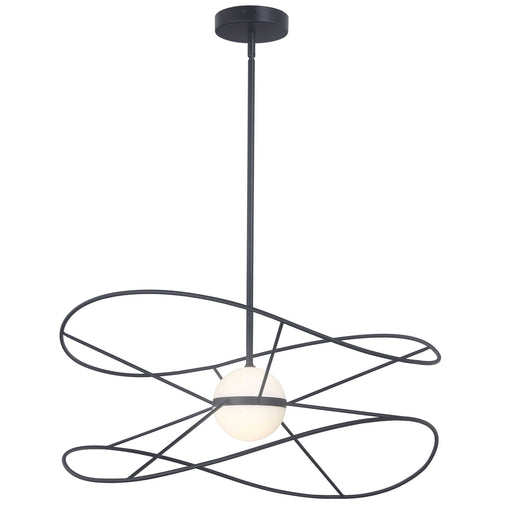Dainolite Svetlana 24in 2-Light LED Pendant | Modern Matte Black Metal and White Acrylic Diffuser | Kitchen Island & Foyer | 24 x | Model SVE-2412LEDP-MB