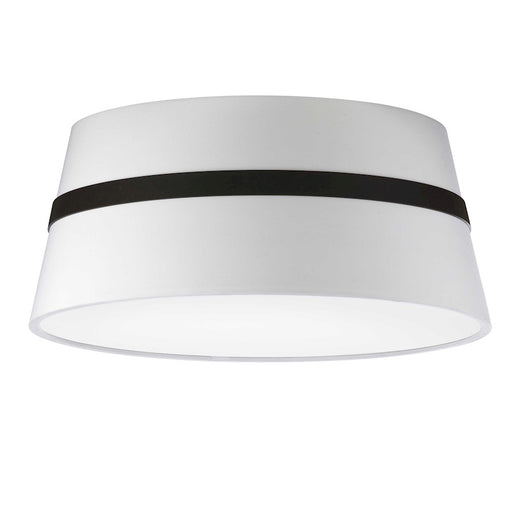 Dainolite Symphony 15in 3-Light Semi-Flush Mount | Contemporary Matte Black and White Fabric Tapered Drum | Bedroom & Hallway | Model SYM-153SF-MB-WH
