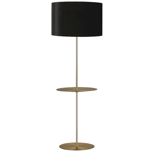 Dainolite Tablero 22in 1-Light Floor Lamp | Transitional Aged Brass and Black/Gold Fabric Shade | Living Room & Bedroom | 22 x 22 x | Model TAB-R591F-AGB