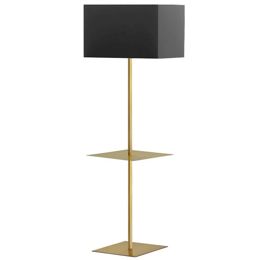 Dainolite Tablero 20in 1-Light Floor Lamp | Transitional Aged Brass and Black/Gold Fabric Shade | Living Room & Bedroom | 20 x 20 x | Model TAB-S491F-AGB