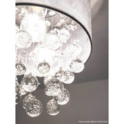 Dainolite Tahnee 12in 2-Light Flush Mount | Transitional Polished Chrome and Silver Organza | Bedroom & Hallway | 12 x 12 x 16 in | Model TAH-122FH-PC