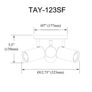 Dainolite Taylor 13in 3-Light Track Light | Contemporary Matte Black Metal | Kitchen & Office | 13 x 13 x 5.5 in | Model TAY-123SF-MB