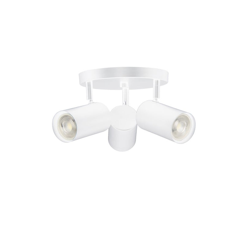 Dainolite Taylor 13in 3-Light Track Light | Contemporary Matte White Metal | Kitchen & Office | 13 x 13 x 5.5 in | Model TAY-123SF-MW