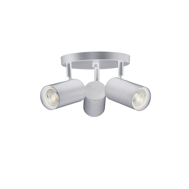 Dainolite Taylor 13in 3-Light Track Light | Contemporary Satin Chrome Metal Cylinder | Kitchen & Office Accent | 13 x 13 x 5.5 in | Model TAY-123SF-SC