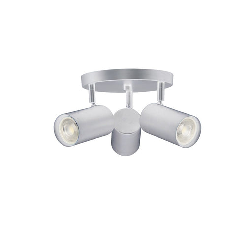 Dainolite Taylor 13in 3-Light Track Light | Contemporary Satin Chrome Metal Cylinder | Kitchen & Office Accent | 13 x 13 x 5.5 in | Model TAY-123SF-SC