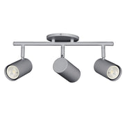 Dainolite Taylor 19in 3-Light Track Light | Contemporary Satin Chrome Metal Cylinder | Kitchen & Dining Room | 19 x 7 x 5.5 in | Model TAY-203SF-SC