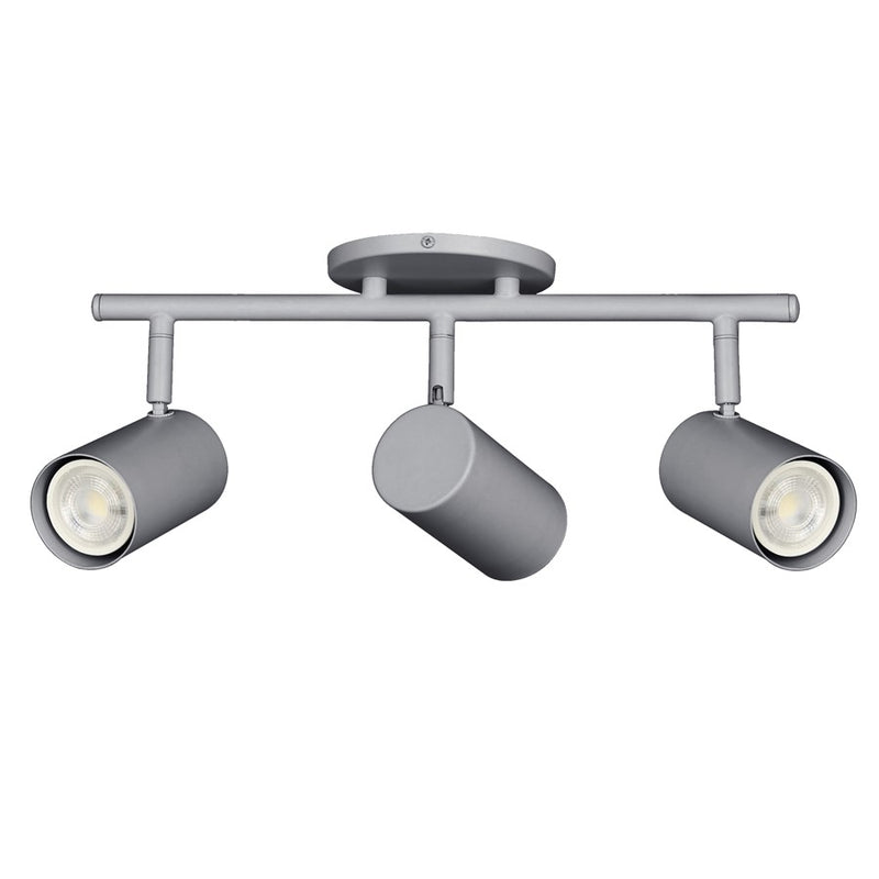 Dainolite Taylor 19in 3-Light Track Light | Contemporary Satin Chrome Metal Cylinder | Kitchen & Dining Room | 19 x 7 x 5.5 in | Model TAY-203SF-SC