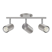 Dainolite Taylor 19in 3-Light Track Light | Contemporary Satin Chrome Metal Cylinder | Kitchen & Dining Room | 19 x 7 x 5.5 in | Model TAY-203SF-SC