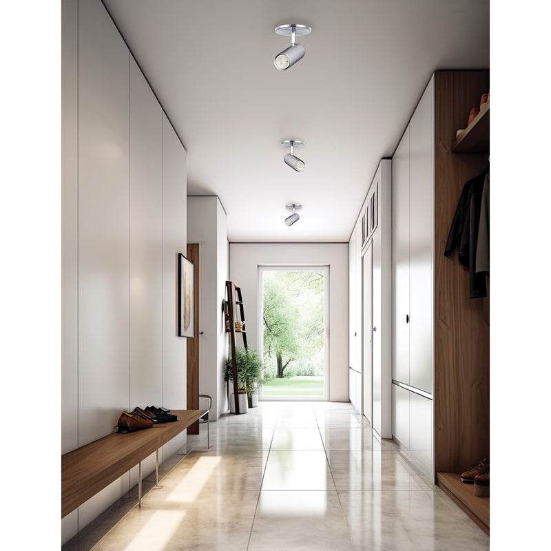 Dainolite Taylor 5.75in 1-Light Track Light | Contemporary Satin Chrome Metal | Kitchen & Office Accent | 2.5 x 5.75 x 5.5 in | Model TAY-51SF-SC