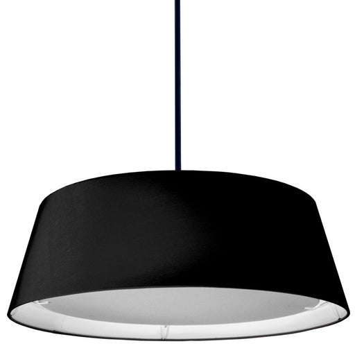 Dainolite TDLED 24in 1-Light LED Pendant | Modern Black Fabric and Polished Chrome Steel | Kitchen Island & Dining Room | 24 x 24 x | Model TDLED-24LP-BK