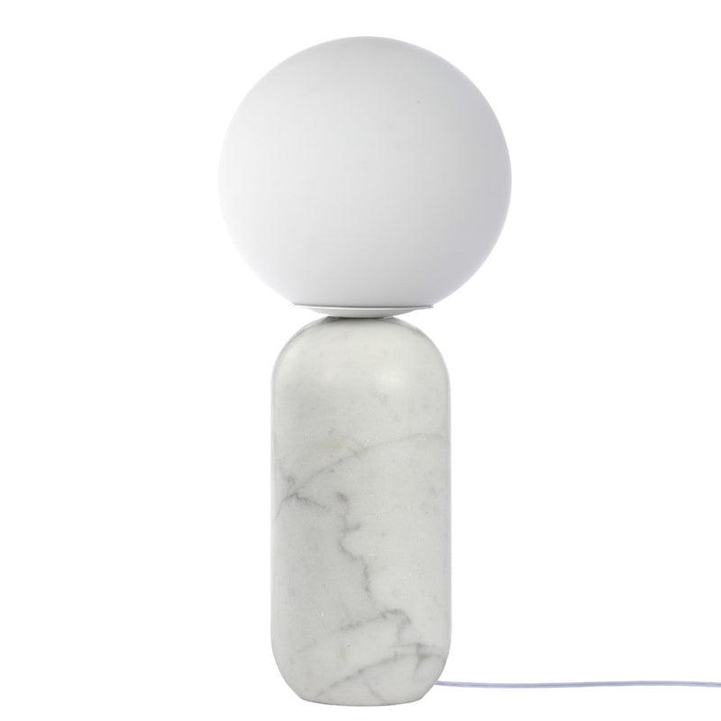 Dainolite Tierra 18in 1-Light Table Lamp | Contemporary White Alabaster Glass | Office & Bedroom | 8 x 8 x 18 in | Model TIE-181T-ALB-WH