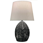 Dainolite Tillie 18in 1-Light Table Lamp | Transitional Black String and Beige Fabric Shade | Office & Bedroom | Model TIL-181T-MB