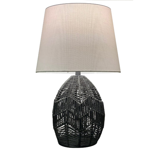 Dainolite Tillie 18in 1-Light Table Lamp | Transitional Black String and Beige Fabric Shade | Office & Bedroom | Model TIL-181T-MB