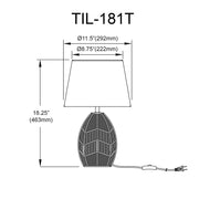Dainolite Tillie 18in 1-Light Table Lamp | Transitional Black String and Beige Fabric Shade | Office & Bedroom | Model TIL-181T-MB
