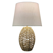 Dainolite Tillie 1-Light Table Lamp | Transitional Natural String and Beige Fabric Shade | Bedroom & Office Accent | Model TIL-191T-NAT