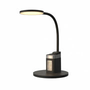 Dainolite Talulah 11in LED Table Lamp with Bluetooth Speaker | Modern Matte Black Plastic | Bedroom & Living Room | 350 Lumens, 3 | Model TLU-1510LEDT-MB