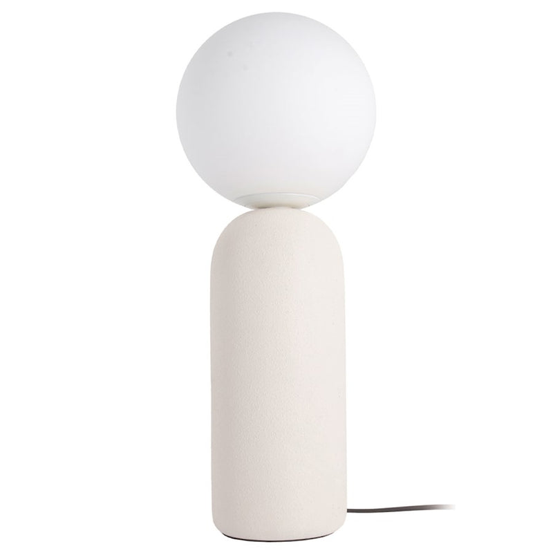 Dainolite Toria 1-Light Table Lamp | Modern Matte White Ceramic and White Glass Globe | Bedroom & Living Room Accent | Model TOA-201T-MW