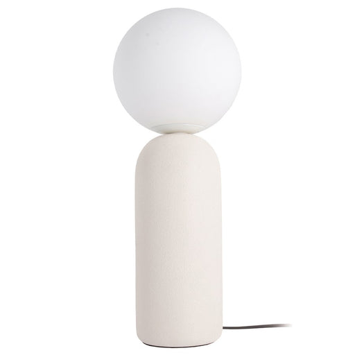 Dainolite Toria 1-Light Table Lamp | Modern Matte White Ceramic and White Glass Globe | Bedroom & Living Room Accent | Model TOA-201T-MW
