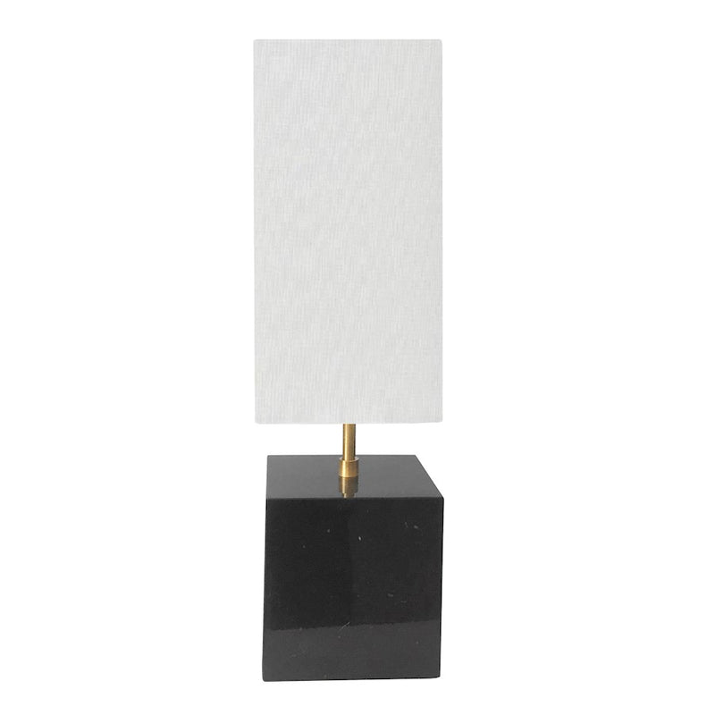 Dainolite Todd 22in 1-Light Table Lamp | Contemporary Black Marble and White Fabric Shade | Bedroom & Office Desk | 6 x 6 x 22 in | Model TOD-221T-BK-AGB