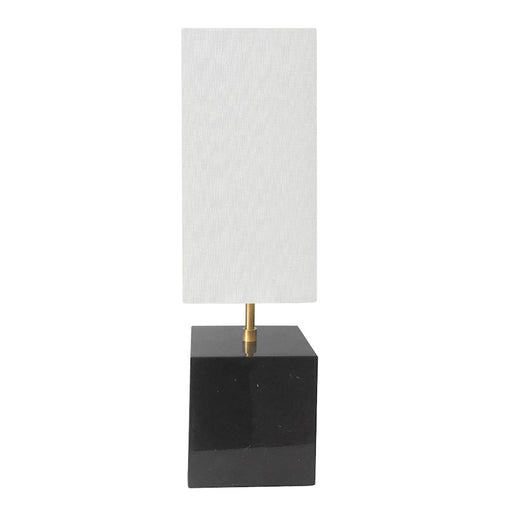 Dainolite Todd 22in 1-Light Table Lamp | Contemporary Black Marble and White Fabric Shade | Bedroom & Office Desk | 6 x 6 x 22 in | Model TOD-221T-BK-AGB