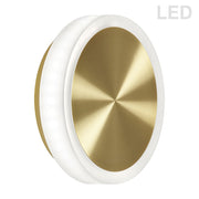 Dainolite Topaz 1-Light Wall Sconce | Modern Aged Brass Metal and White Acrylic | Bathroom & Hallway Accent | 1.5 x 6 x 6 in | Model TOP-612LEDW-AGB