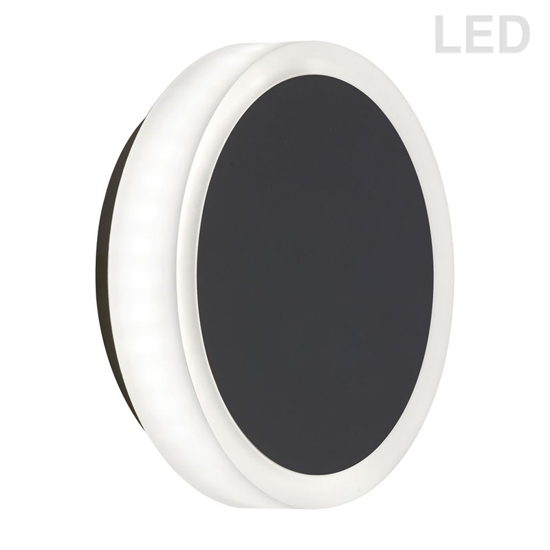 Dainolite Topaz 1-Light Wall Sconce | Modern Matte Black Metal and White Acrylic | Bathroom & Hallway Accent | 1.5 x 6 x 6 in | Model TOP-612LEDW-MB