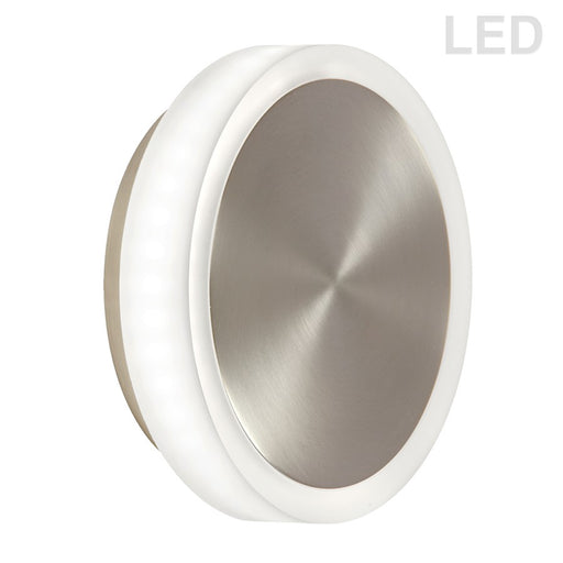 Dainolite Topaz 6in 1-Light LED Wall Sconce | Modern Satin Chrome and White Acrylic | Bathroom Vanity & Hallway | 6 x 6 x 1.5 in | Model TOP-612LEDW-SC