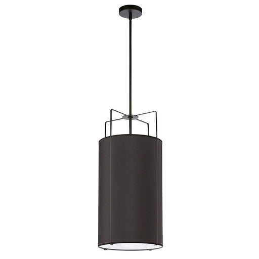 Dainolite Trapezoid 12in 4-Light Pendant | Black Fabric Drum Shade | Kitchen Island & Dining Room | 12 x 12 x 25 in | Model TRA-124P-BK