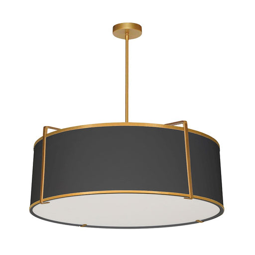 Dainolite Trapazoid 24in 4-Light Pendant | Contemporary Gold and Black Metal Drum | Kitchen Island & Dining Room | Model TRA-244P-GLD-BK