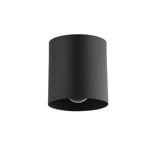 Dainolite Theron 5in 1-Light Flush Mount | Contemporary Matte Black Metal | Hallway & Bathroom Ceiling Light | 5 x 5 x 5 in | Model TRN-41FH-MB