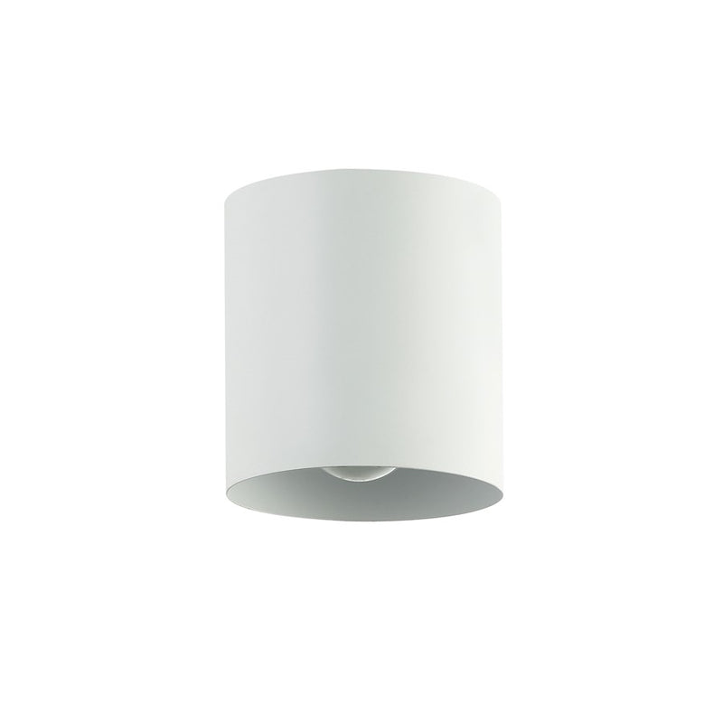 Dainolite Theron 5in 1-Light Flush Mount | Contemporary Matte White Metal | Hallway & Bedroom Ceiling Light | 5 x 5 x 6.5 in | Model TRN-41FH-MW