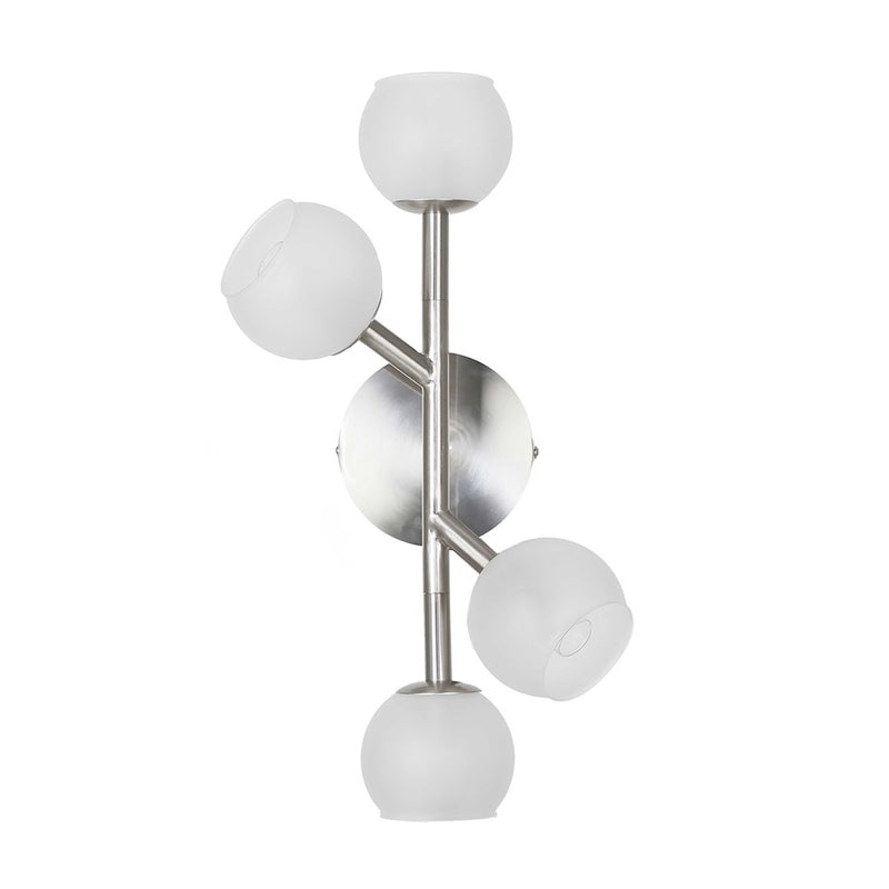 Dainolite Tanglewood 17in 4-Light Wall Sconce | Contemporary Satin Chrome and Frosted Glass | Living Room & Hallway Accent Light | 6 x | Model TWD-174W-SC