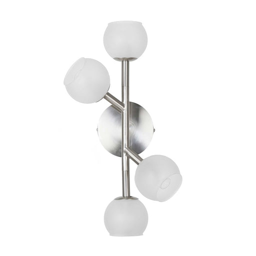 Dainolite Tanglewood 17in 4-Light Wall Sconce | Contemporary Satin Chrome and Frosted Glass | Living Room & Hallway Accent Light | 6 x | Model TWD-174W-SC