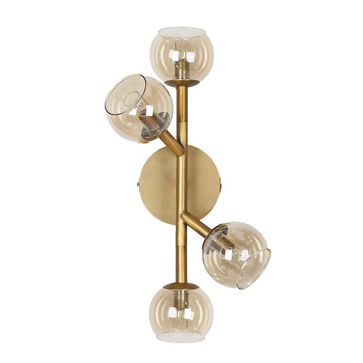Dainolite Tanglewood 17in 4-Light Wall Sconce | Contemporary Vintage Bronze and Champagne Glass | Living Room & Hallway Accent | 6 x | Model TWD-174W-VB
