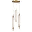 Dainolite Typha 3 Light Multi Pendant, Aged Brass/White - TYA-1230LEDP-AGB