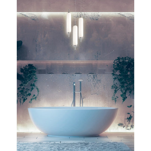 Dainolite Typha 3 Light Multi Pendant, Polished Chrome/White