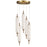 Dainolite Typha 5 Light Multi Pendant, Aged Brass/White - TYA-1250LEDP-AGB
