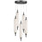 Dainolite Typha 5 Light Multi Pendant, Matte Black/White - TYA-1250LEDP-MB
