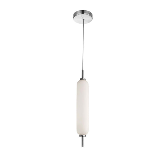 Dainolite Typha 2in 1-Light Pendant | Modern Polished Chrome and White Glass | Kitchen Island & Dining Room | 2 x 2 x 14 in | Model TYA-141LEDP-PC