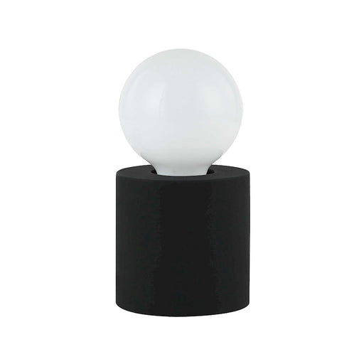 Dainolite Tonya 4in 1-Light Table Lamp | Modern Matte Black Concrete | Bedroom & Office Desk | 4 x 4 x 4 in | Model TYA-31T-MB