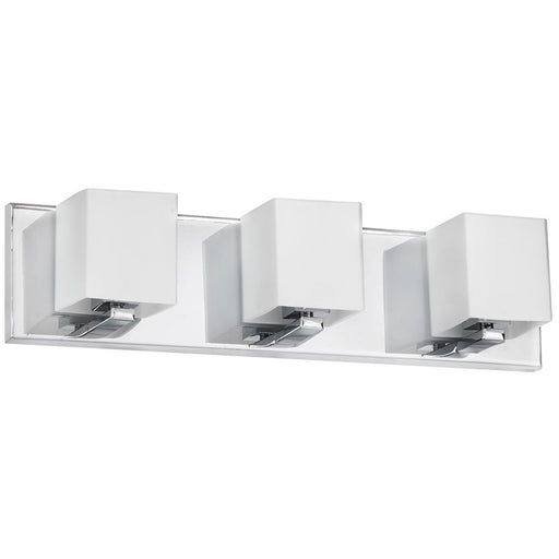 Dainolite 19in 3-Light Vanity Light | Polished Chrome and Frosted Glass | Bathroom & Powder Room | 19 x 4 x 4.5 in | Model V1230-3W-PC