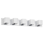 Dainolite 36in 5-Light Vanity Light | Polished Chrome and Frosted Glass | Bathroom Vanity | 3.8 x 35.5 x 4.75 in | Model V1230-5W-PC