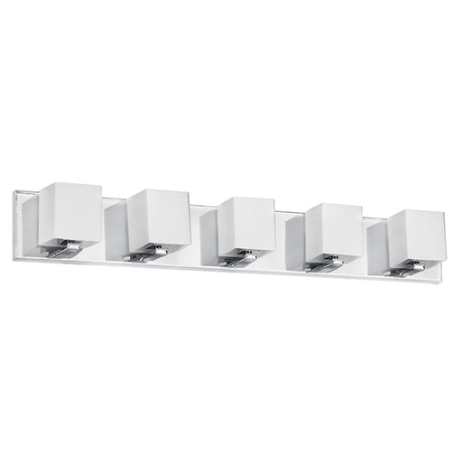 Dainolite 36in 5-Light Vanity Light | Polished Chrome and Frosted Glass | Bathroom Vanity | 3.8 x 35.5 x 4.75 in | Model V1230-5W-PC