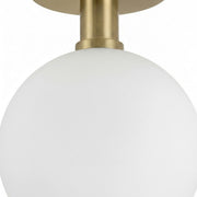 Dainolite Vida 9in 1-Light LED Wall Sconce | Contemporary Aged Brass Metal and White Glass | Bathroom & Hallway | 9 x 7 x 7 in, 5W | Model VDA-75LEDW-AGB
