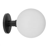 Dainolite Vida 9in 1-Light LED Wall Sconce | Contemporary Matte Black Metal and White Glass | Bathroom & Hallway Accent Light | 200 | Model VDA-75LEDW-MB