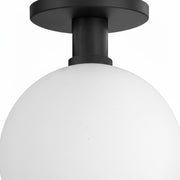 Dainolite Vida 9in 1-Light LED Wall Sconce | Contemporary Matte Black Metal and White Glass | Bathroom & Hallway Accent Light | 200 | Model VDA-75LEDW-MB