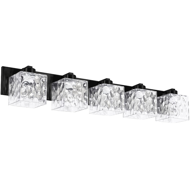 Dainolite Veda 5 Light Bath/Vanity, Matte Black/Clear