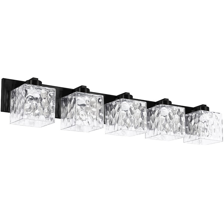 Dainolite Veda 5 Light Bath/Vanity, Matte Black/Clear - VED-365W-MB-CLR
